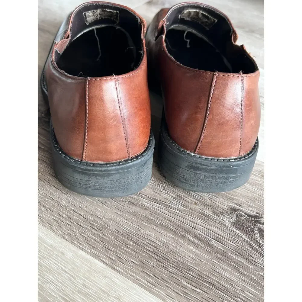 Axcess Claiborne Vernon Shoes Brown Leather Casual Dress Slip On - Mens 11M
